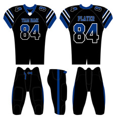 American Football jersey design with an elegant edgy and wild look. Football gear template mockup perfect fit for all sports. The designs that go on casual wear, shirts, fashions apparels, and all kin
