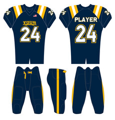 American Football jersey design with an elegant edgy and wild look. Football gear template mockup perfect fit for all sports. The designs that go on casual wear, shirts, fashions apparels, and all kin