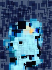 Graphical Abstract Painting Art Background Texture,Abstract Colorful Geometrical Artwork Poster,Modern Conceptual Art,Synthwave Aesthetic Vaporwave Poster Print