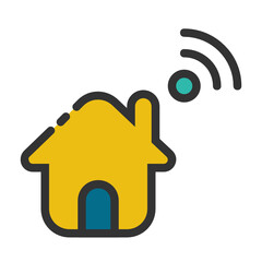 Home , Internet of Things filled outline icon.