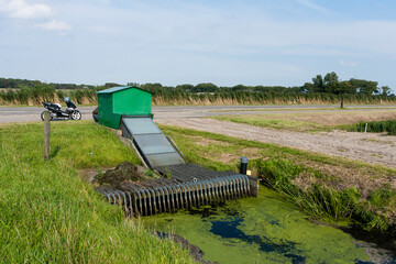 Gemaal in Warkumerwaard, Water pumping station at Warkumerwaard