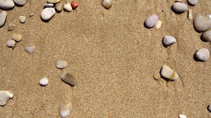 Fototapeta na wymiar Sandy sea beach on vacation