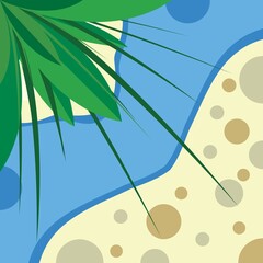Simple island background. View from Above Flat Vector.