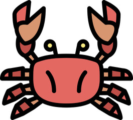 crab color outline icon