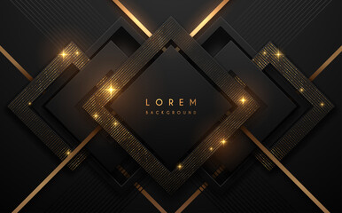 Abstract black and gold luxury background - obrazy, fototapety, plakaty