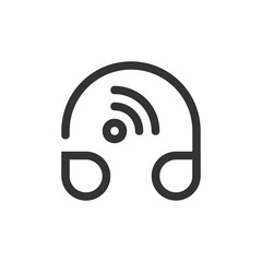 Headphone , Internet of Things outline icon.
