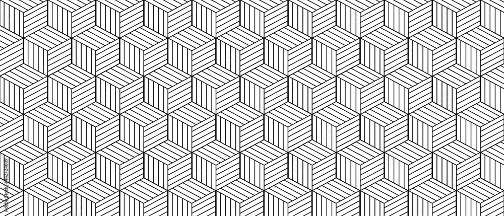 Poster Stylish structure hexagonal line geometric pattern vector background