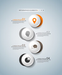 Presentation business infographic elements with 4 step