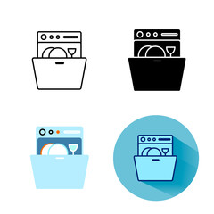 Dishwasher esim icons set. Editable stroke. Glyph, color, shadow icons. Isolated vector stock illustration