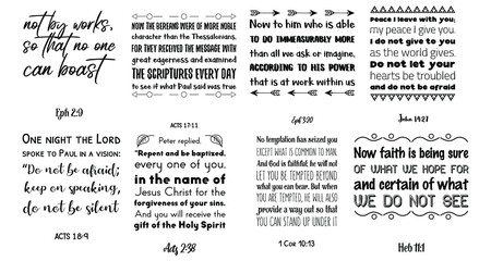 Fototapeta premium Set of Bible verses. Christian Quotes and Scripture sayings 