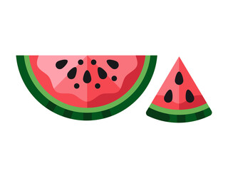 Sliced Water Melon Icon in Flat Design