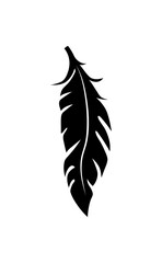 Obraz premium illustration of an old feather. Feather silhouette. Retro image of letter with feather icon.