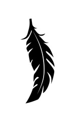 Obraz premium illustration of an old feather. Feather silhouette. Retro image of letter with feather icon.