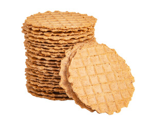 Bread crispy waffles isolated on the white background