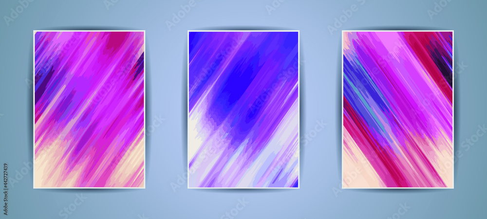 Poster set of modern abstract color background. liquid flow style. creative gradient texture for you design