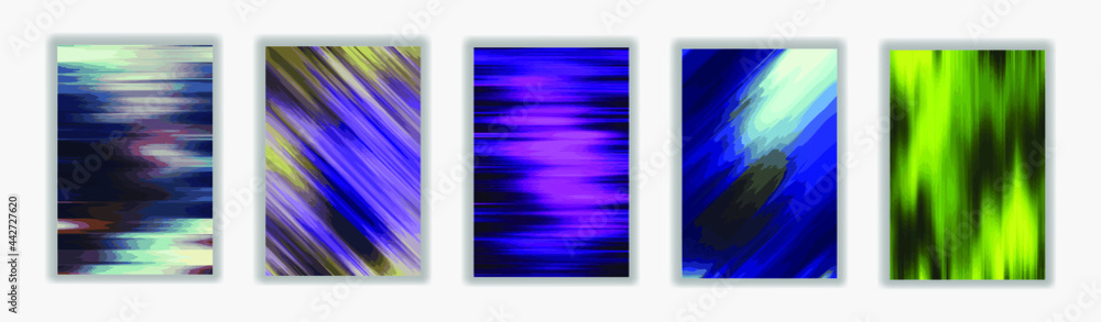 Poster set of modern abstract color background. liquid flow style. creative gradient texture for you design