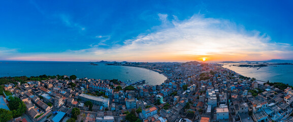 Aerial view of Dongshan Island, Zhangzhou City, Fujian Province, China