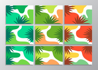 Fototapeta na wymiar Abstract tropical leaves poster covers background