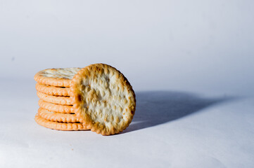 crackers with white background and copy space