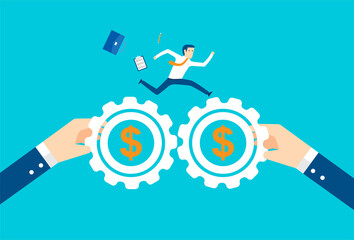 Holding gears for business and finance working