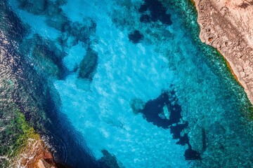 blue water surface in ibiza, spain