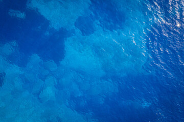 Fototapeta na wymiar blue water surface in ibiza, spain