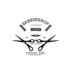 Barbershop logo illustration design vector