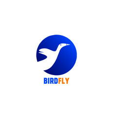 flying bird blue circle company logo on white background.Suitable for symbols, labels, etc