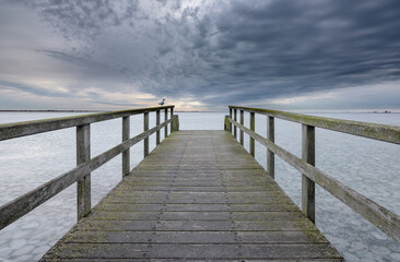 Fototapeta premium Het bevroeren Markermeer bij Volendam