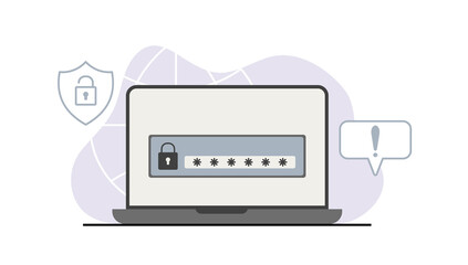 Obraz premium The criminal behind a laptop, computer. Hidden mining. Phishing notifications. Account hacking. A fraudster steals a bank card. Network security. Internet phishing, hacked username and password.