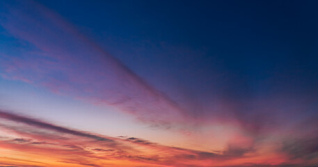 sunset sky in the evening on twilight with clouds