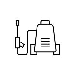 High pressure washer icon in flat black line style, isolated on white background 