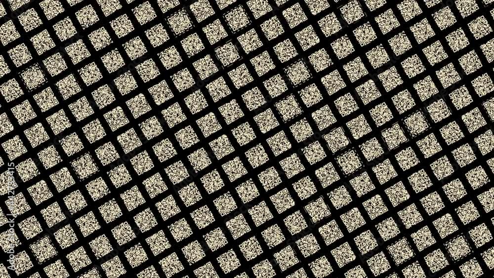 Aufkleber abstract diagonal rows of same size qr codes moving down slowly, seamless loop. animation. modern te
