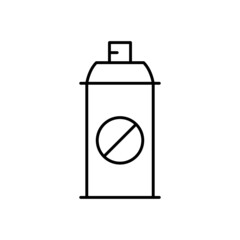 Chemical insecticide spray icon in flat black line style, isolated on white background 