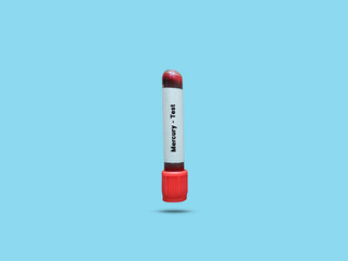 Test Tube with blood sample for Mercury (Hg) test. High levels of mercury in the blood may put a...