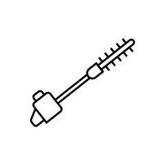 Long pole saw icon in flat black line style, isolated on white background 