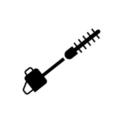 Long pole saw icon in solid black flat shape glyph icon, isolated on white background 