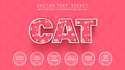 Cat paw - edit text effect, font style © rwgusev