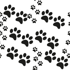 Animal footprint seamless pattern. Footprints of a cat
