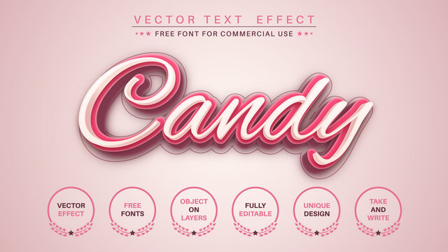 Sweet candy - edit text effect, font style