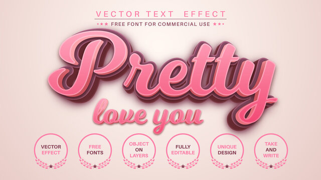 Pretty - edit text effect, font style