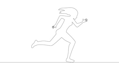 one line drawing of athlete running fast