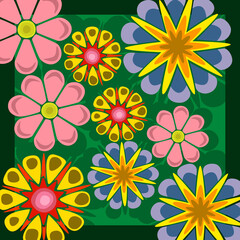 Fototapeta na wymiar Wallpaper with a picture of flowers on top.