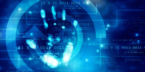 
Fingerprint Scanning Technology Concept 2d Illustration