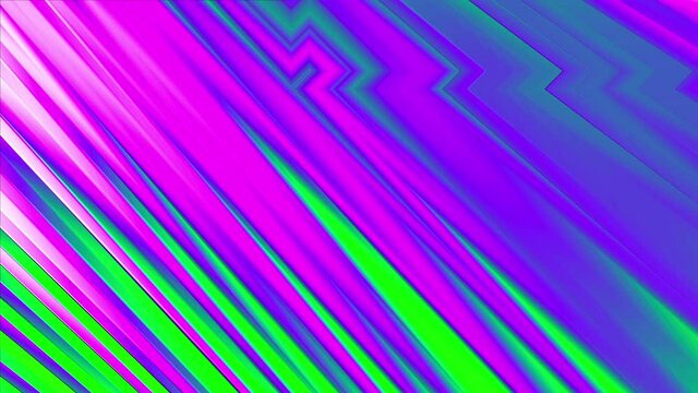 Psychedelic green and pink bars moving and morphing constantly. Seamless loop animation.