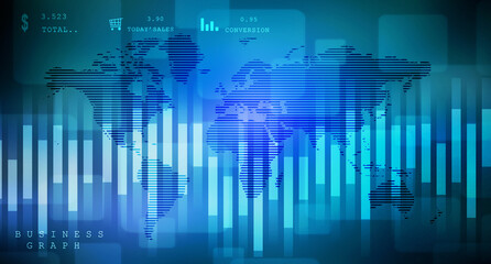 2d rendering Stock market online business concept. business Graph 
