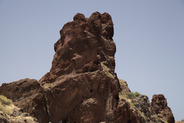 Gran Canaria, landscape of the central part of the island, Las Cumbres, ie The Summits, cave complex called Cuevas del Rey, King's Caves