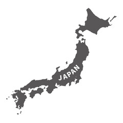 Illustration Vector of japan map, white background 	