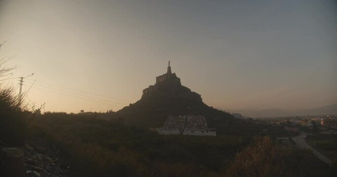 Christ of Monteagudo in Spain Captured From Afar on a Steady Shot