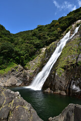 Naklejka na ściany i meble Waterfall of Oko, Yakushima, Kagoshima, Japan